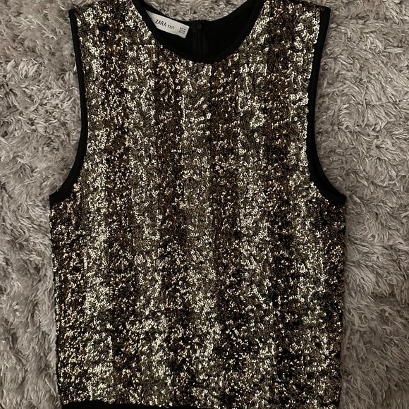 ZARA The Knitwear Collection Sequin Top - Picture 1 of 4